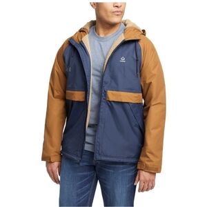 Wolverine Men's I-90 Sherpa Lined Ripstop Rain Jacket Navy Tan XL